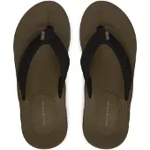 Tommy Hilfiger Zehentrenner Molded Hilfiger Lth Beach Sandal FM0FM05802 Schwarz 43