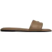 Calvin Klein Round Flat Sandal Leather Desert Taupe Größe: 40 | Sandalen Outlet | Damen | Schwarz