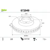 Valeo Bremsscheibe COATED 672949