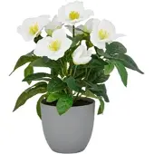 Creativ Green Kunstblume "Christrose", weiß, H:31cm, Polyester, Kunstpflanzen, Kunstblume, mit üppiger Blütenpracht