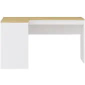 Vente-unique Schreibtisch mit Stauraum - Weiß & Holzfarben - RIDOVA