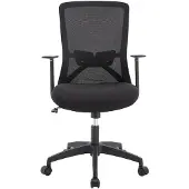 Vente-unique Schreibtischstuhl - Stoff - Schwarz - DELVORA