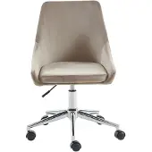 Vente-unique MASURIE Büro-Sessel - Beige Velours - Höhenverstellbar