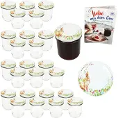 MamboCat 25er Set Sturzglas 350ml Einmachglas Osterfreude Deckel Ostern Hase Rezept-Heft