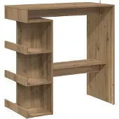 vidaXL Bartisch mit Regal Artisan-Eiche 100x48x101,5 cm