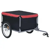 Syfax Fahrradanhänger Schwarz und Rot 65 kg