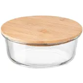 Florina Clavato 970 ml runder Glasbehälter mit Bambusdeckel