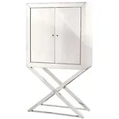 Casa Padrino Designer Edelstahl Schrank Silber - Luxus Wohnzimmer Möbel