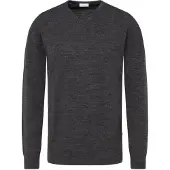 Seidensticker Pullunder "Schwarze Rose", Herren, Gr. 3XL, anthra mélange, 100% Wolle, unifarben, regular fit, V-Ausschnitt, Pullover Pullunder, 1/1 V-Neck Uni