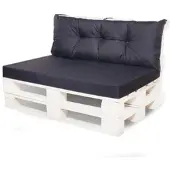 Setgarden Mix Set Palettenkissen 120x50x10cm Sitzkissen + Rückenkissen 120x40cm 1tlg Schwarz