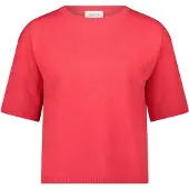 Cartoon Strickpullover mit Rundhalsausschnitt in Rot | Gr.: 46