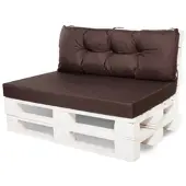 Setgarden Mix Set Palettenkissen 120x50x10cm Sitzkissen + Rückenkissen 120x50cm 1tlg Braun