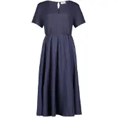 Cartoon Midikleid mit Eingrifftaschen in Dunkelblau | Gr.: 46