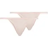 Puma Damen Unterhose Strings Microfiber Tanga 2er Pack - pink - XS