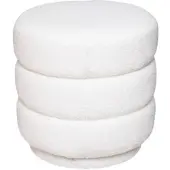 Wellhome - Weißer Plüschpouf ø40xm