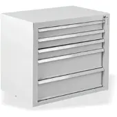 Proregal Schubladenschrank Kobra mit 5 Schubladen | HxBxT 60x70x43,5cm | Lichtgrau