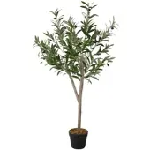 Lex Kunstpflanze Plastikpflanze Olivenbaum Kunstbaum mit Blumentopf 120 cm : 120 cm