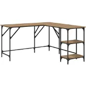 vidaXL Schreibtisch Artisan-Eiche Holzwerkstoff 139 x 139 x 75 cm