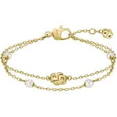 BOSS Goldfarbenes mehrreihiges Armband mit Double-B-Monogramm Grösse ONESI