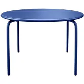 Vente-unique Runder Gartentisch D.130 cm aus Metall – Nachtblau – MIRMANDE von MYLIA