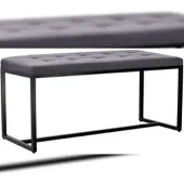 Proregal CHEFGASTRO Sitzbank PALMA Schwarz Stoff HxBxT 48x100x40cm Dunkelgrau