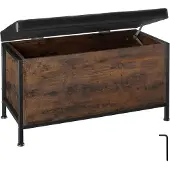 TecTake Sitztruhe, Industrial Style, gepolstert, Kunstlederbezug