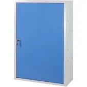Proregal Werkzeugwandschrank mit Tür 8 Haken HxBxT 75 x 50 x 20 cm Lichtgrau Lichtblau