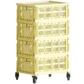 HAY - Colour Crate Rollcontainer, hellgelb, recycled