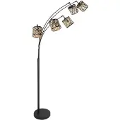 Mexlite Stehlampe Sumba, dimmbar, schwarz, für Wohn- / Esszimmer, Metall, Stehlampe