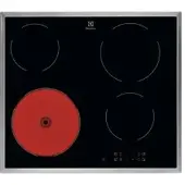Electrolux LRR6430M, Schwarz, Edelstahl, Integriert, 60 cm, Keramik, Keramik, 4 Zone(n)