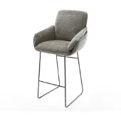 DELIFE Barstuhl Luan-Flex Bouclé Soft Schlamm Kufengestell Metall Schwarz