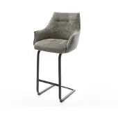 DELIFE Barstuhl Alja-Flex Bouclé Soft Schlamm Freischwinger Flach Metall Schwarz Taschenfederkern