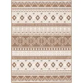 Pergamon In- und Outdoor Teppich Beidseitig Cape Cod Ethno Braun Beige, Größe:120x160 cm