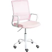 Beliani Bürostuhl Pastellrosa Netzstoff Atmungsaktiv Drehbar Höhenverstellbar mit Armlehnen Modernes Design Computer Drehstuhl für Homeoffice Büro