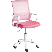 Beliani Bürostuhl Rosa Netzstoff Atmungsaktiv Drehbar Höhenverstellbar mit Armlehnen Modernes Design Computer Drehstuhl für Homeoffice Büro