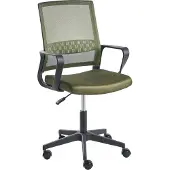 Beliani Bürostuhl Dunkelgrün Netzstoff Atmungsaktiv Drehbar Höhenverstellbar mit Armlehnen Modernes Design Computer Drehstuhl für Homeoffice Büro