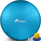 Tresko Gymnastikball Anti-Burst, mit Luftpumpe, Ø 85 cm, blau, belastbar bis 300 kg