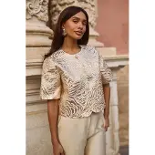 Freebird Damen Blazers F-wv-jaquard-fantasy-26-1 - Goud - Größe XL