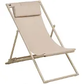 Ebuy24 Cille Strandstuhl 4-Position Rückenlehne taupe.