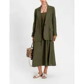 Twinset für Damen. 261TF2020 Grüner Leinenblazer (44), Lässig, Langarm