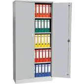 Proregal Aktenschrank Beetle 4 Fachböden HxBxT 195 x 92 x 42 cm Silber & Grau
