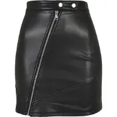 Urban Classics Synthetic Leather Biker Kurzer Rock