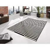 Home Collection Teppich "Panel", rechteckig, 9 mm Höhe, Kurzflor, Läufer, Streifen, Linien, ringsum gekettelt, robust