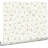 Laura Ashley Vliestapete "Alphabet Dove Grey" floral texturiert 10mx52cm