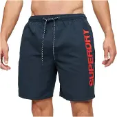 Superdry für Herren. M3010236A Grafik 17 Badeanzug blau (S), Strandbekleidung, Recyceltes Polyester, Nachhaltig, Marine