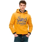 Superdry für Herren. M2014361A Standard Script Kapuzenpullover gelb (L), Lässig, Baumwolle