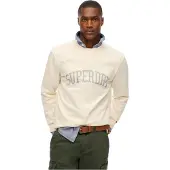 Superdry für Herren. M2014090A Athletic Ess Crew Sweatshirt off-white (XXL), Weiß, Lässig, Baumwolle, Langarm