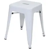 Proregal Hocker Sitzhöhe 46cm Metall Industriedesign Stapelbar Weiß Metallhocker Sitzhocker