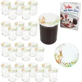 MamboCat 25er Set Sturzglas 435ml Einmachglas Osterfreude Deckel Ostern Hase Rezept-Heft