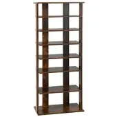 Costway 8 Stufiges Schuhregal Höhenverstellbar Holz Braun Doppel